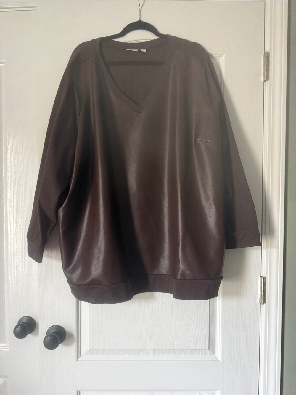Belle by Kim Gravel V-Neck Sweater and Pants Set  - Dark Brown Size 4X